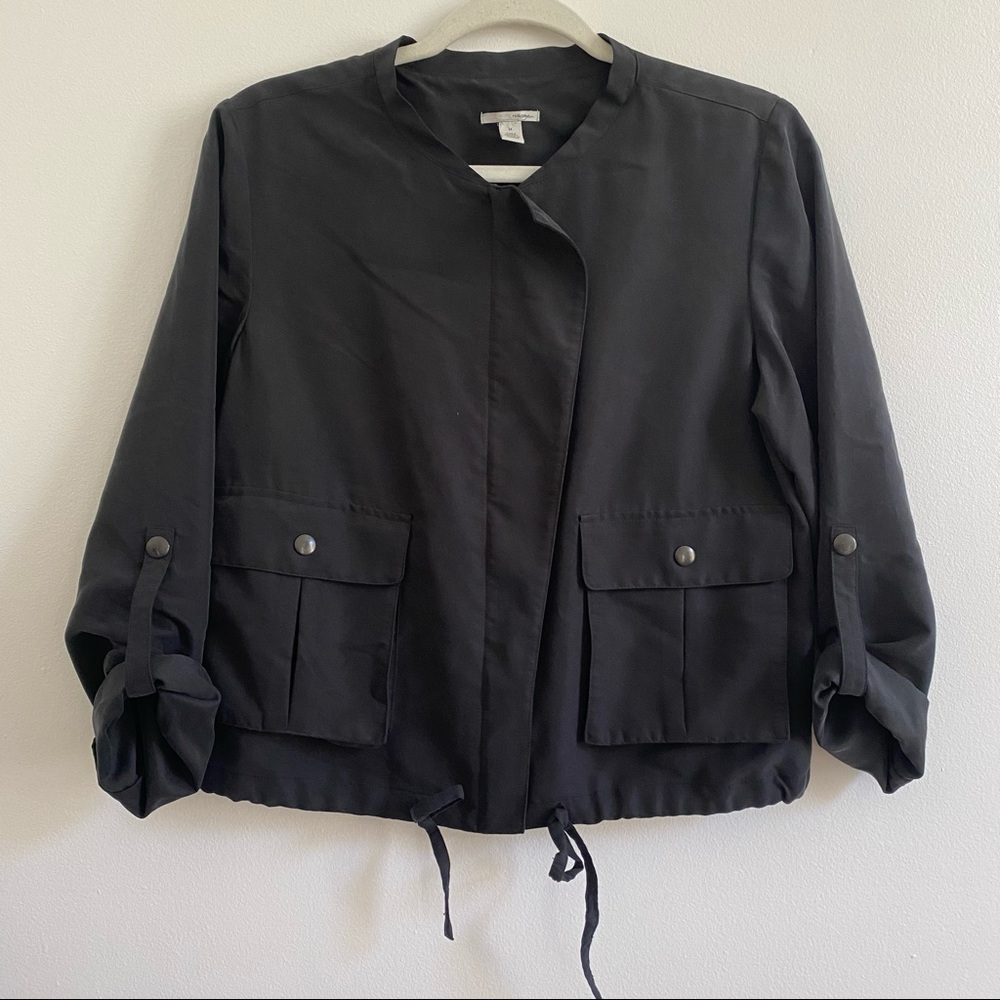 Halogen Black Soft Collarless Jacket Size Medium - image 2